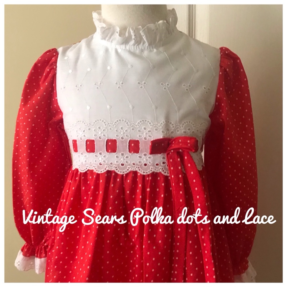 Vintage CarynLynn Sears polka Dot dress 4/5